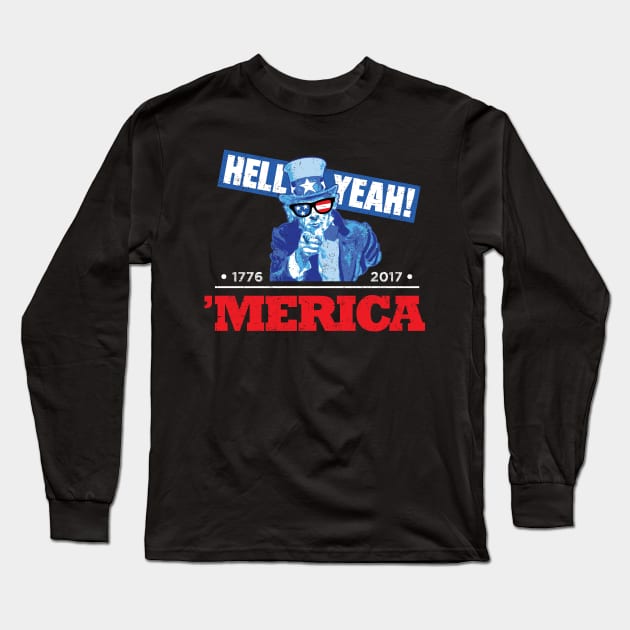 'Merica Uncle Sam Long Sleeve T-Shirt by artbitz